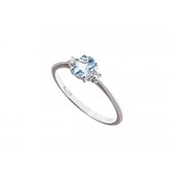Anello Lunatica Donna in Oro bianco Acquamarina 0.3 Ct AAM50-13 - AAM50-13
